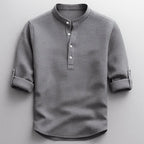 Jace - Men’s Textured Long Sleeve Henley Shirt