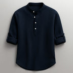 Jace - Men’s Textured Long Sleeve Henley Shirt