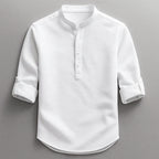 Jace - Men’s Textured Long Sleeve Henley Shirt