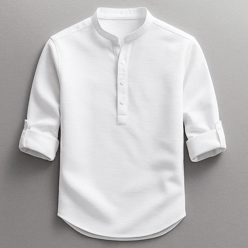 Jace - Men’s Textured Long Sleeve Henley Shirt