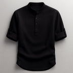 Jace - Men’s Textured Long Sleeve Henley Shirt