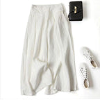 Jade - Women's Linen Wide-Leg Pants with Elastic Waist