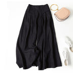 Jade - Women's Linen Wide-Leg Pants with Elastic Waist
