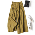 Jade - Women's Linen Wide-Leg Pants with Elastic Waist