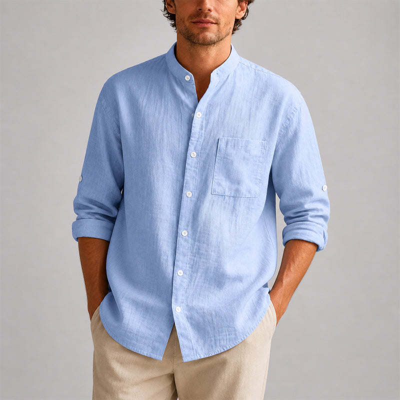 James - Men’s Lightweight Stand Collar Shirt