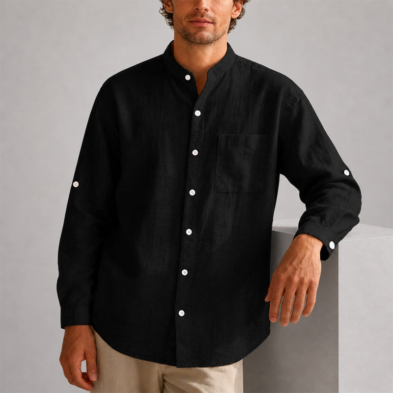 James - Men’s Lightweight Stand Collar Shirt