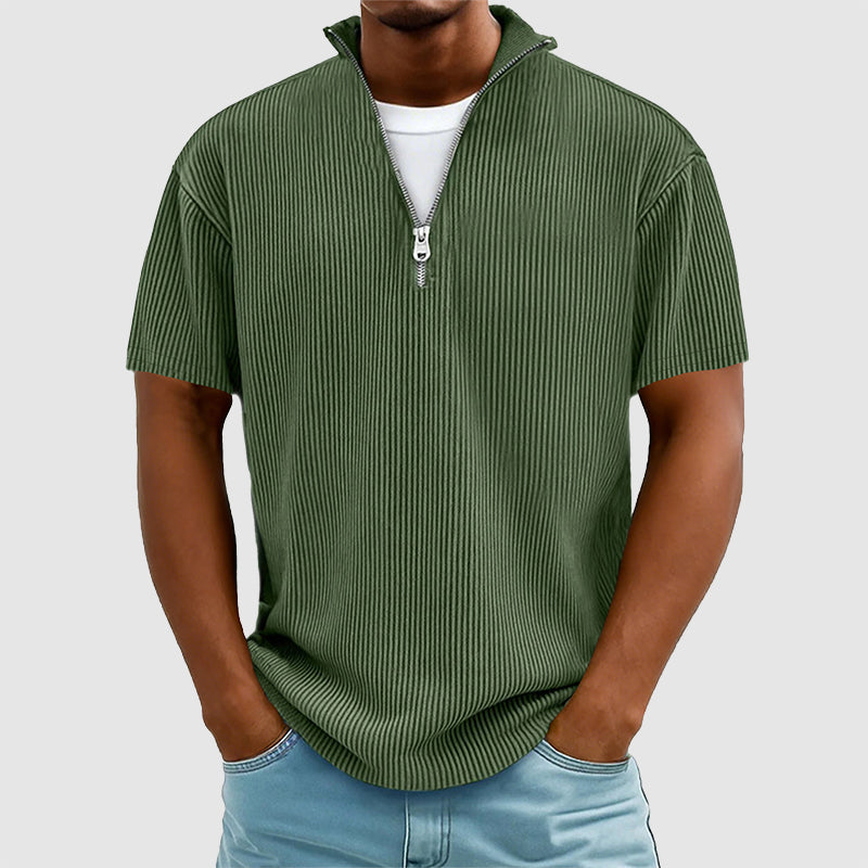 Jared - Men’s Quarter Zip Ribbed Short Sleeve Shirt