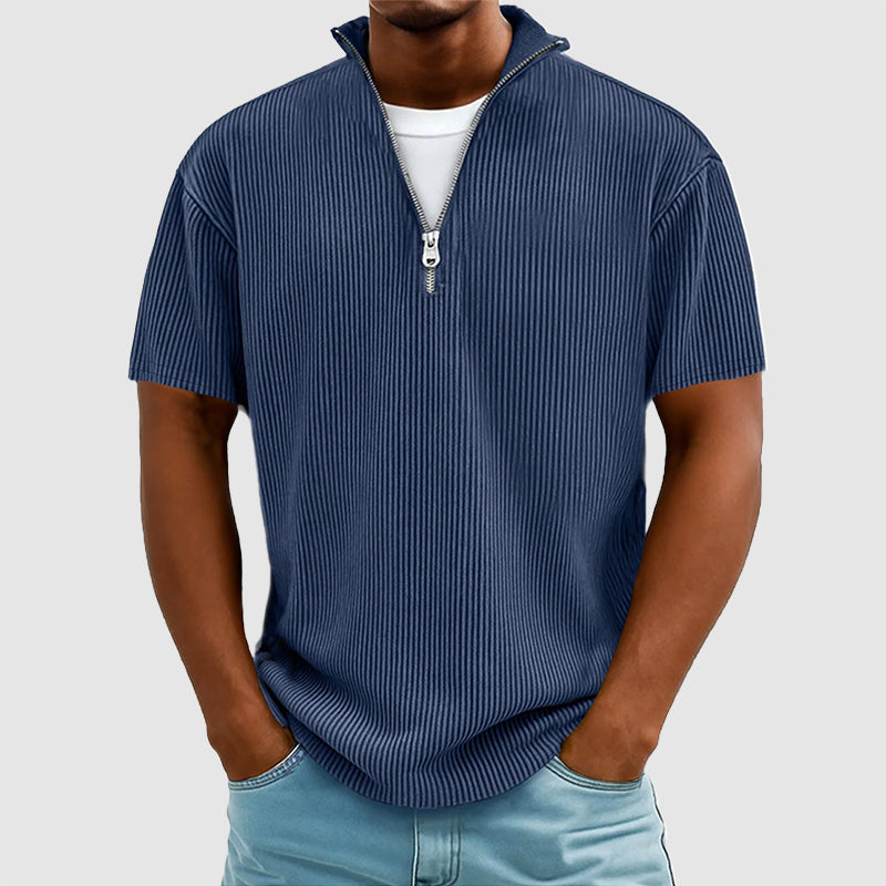 Jared - Men’s Quarter Zip Ribbed Short Sleeve Shirt