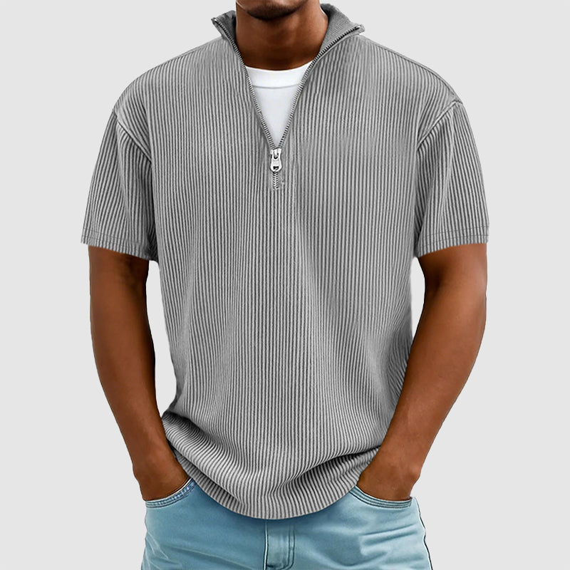 Jared - Men’s Quarter Zip Ribbed Short Sleeve Shirt