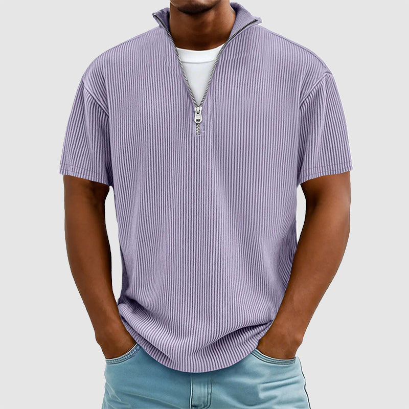 Jared - Men’s Quarter Zip Ribbed Short Sleeve Shirt