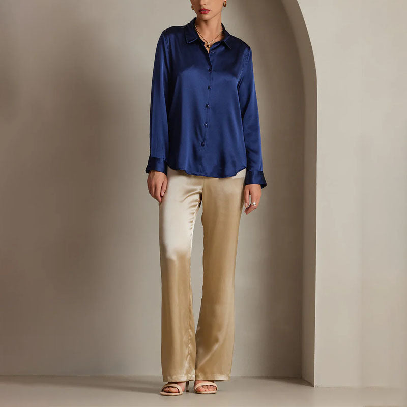 Jordyn - Women’s Sophisticated Button-Up Satin Top