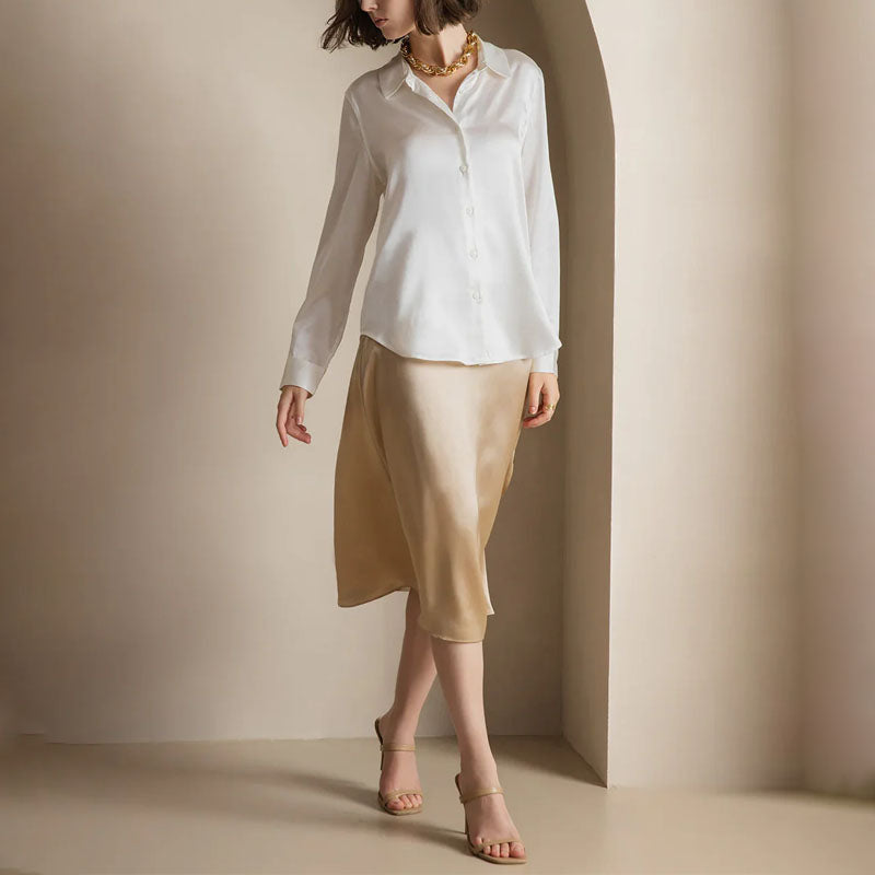 Jordyn - Women’s Sophisticated Button-Up Satin Top