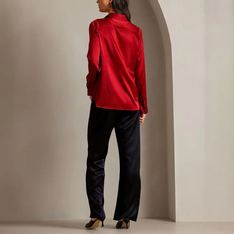 Jordyn - Women’s Sophisticated Button-Up Satin Top