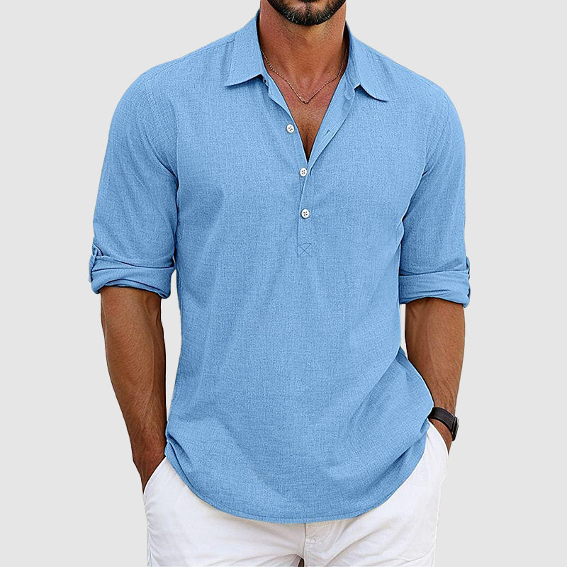 Joseph - Men’s Relaxed Fit Button-Up Henley
