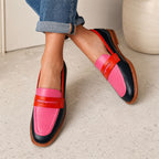 Julia - Women’s Vibrant Tricolor Slip-On Loafers