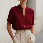 Kaylee - Women’s Short Sleeve Button Blouse