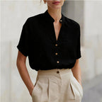 Kaylee - Women’s Short Sleeve Button Blouse