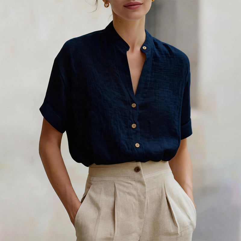 Kaylee - Women’s Short Sleeve Button Blouse