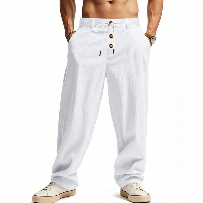 Kyle - Men's Drawstring Elastic Waist Relaxed Fit Pants