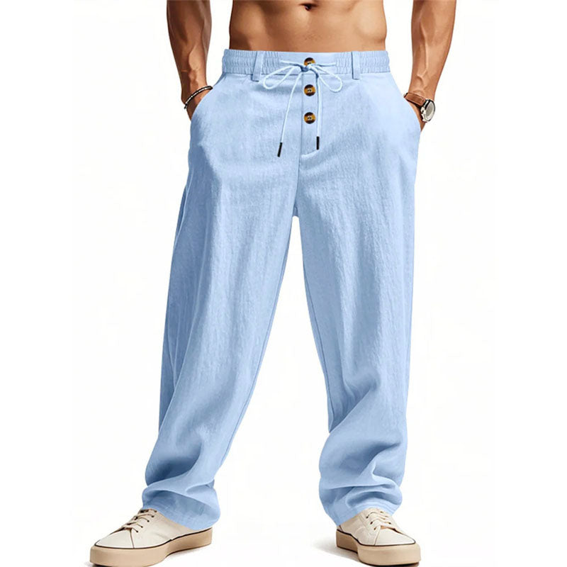 Kyle - Men's Drawstring Elastic Waist Relaxed Fit Pants