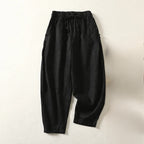 Lily - Women’s Linen Drawstring Wide Leg Pants
