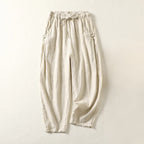 Lily - Women’s Linen Drawstring Wide Leg Pants