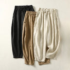 Lily - Women’s Linen Drawstring Wide Leg Pants