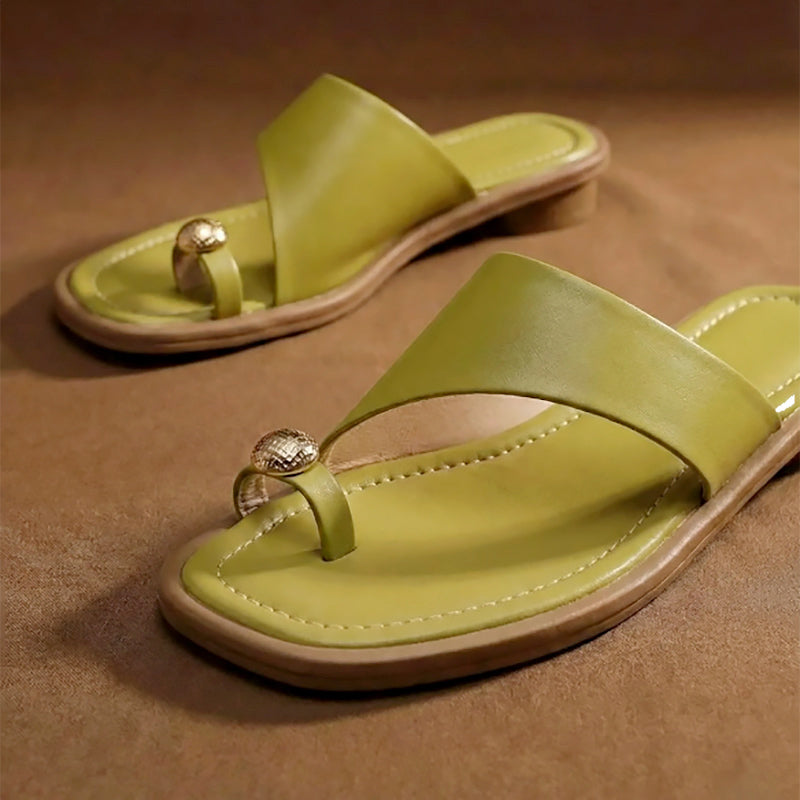 Lily - Women's Toe Ring Slide Flat Sandals