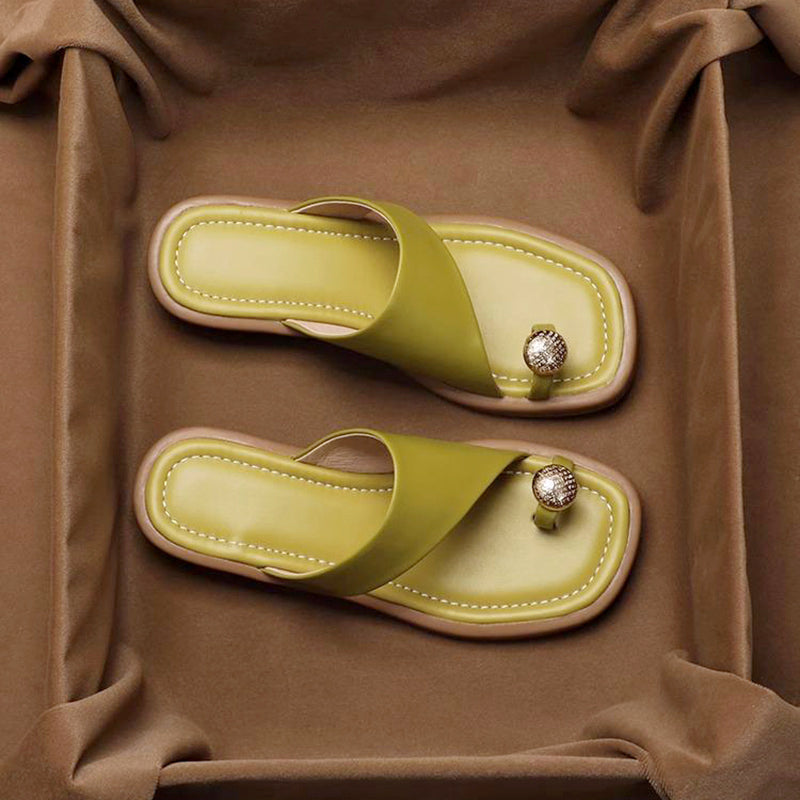 Lily - Women's Toe Ring Slide Flat Sandals
