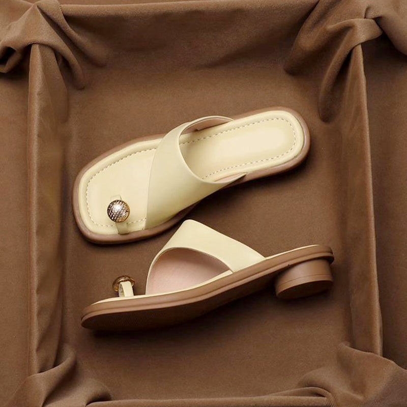 Lily - Women's Toe Ring Slide Flat Sandals