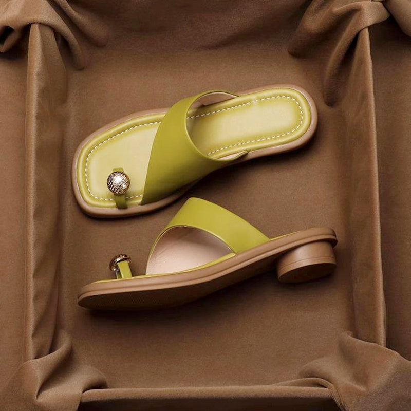Lily - Women's Toe Ring Slide Flat Sandals