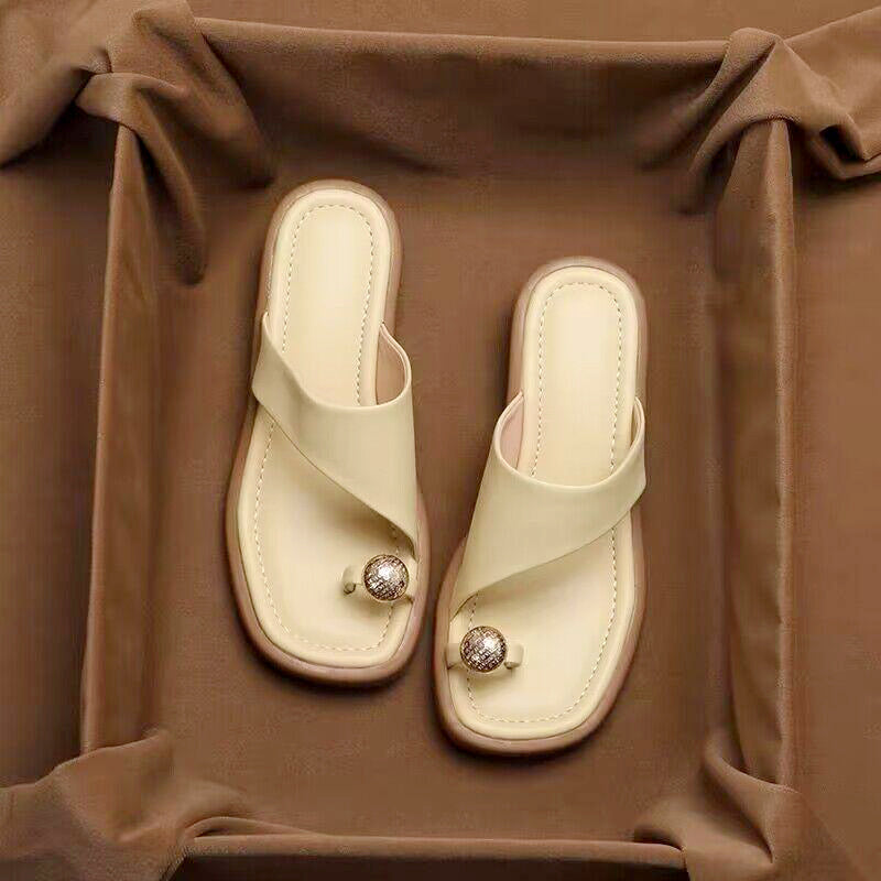 Lily - Women's Toe Ring Slide Flat Sandals