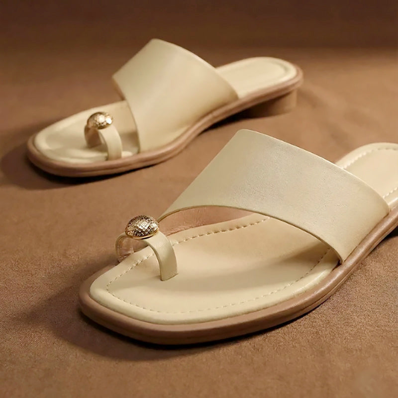 Lily - Women's Toe Ring Slide Flat Sandals