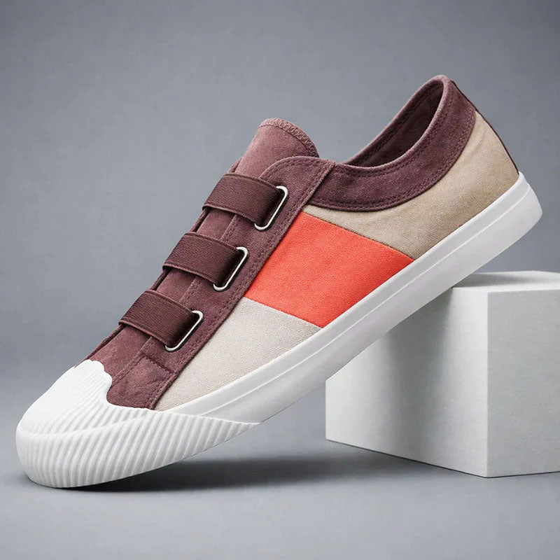 Logan - Men's Color Block Canvas Lace Up Casual Sneakers