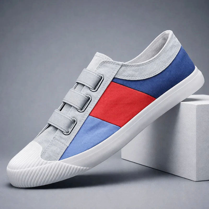 Logan - Men's Color Block Canvas Lace Up Casual Sneakers