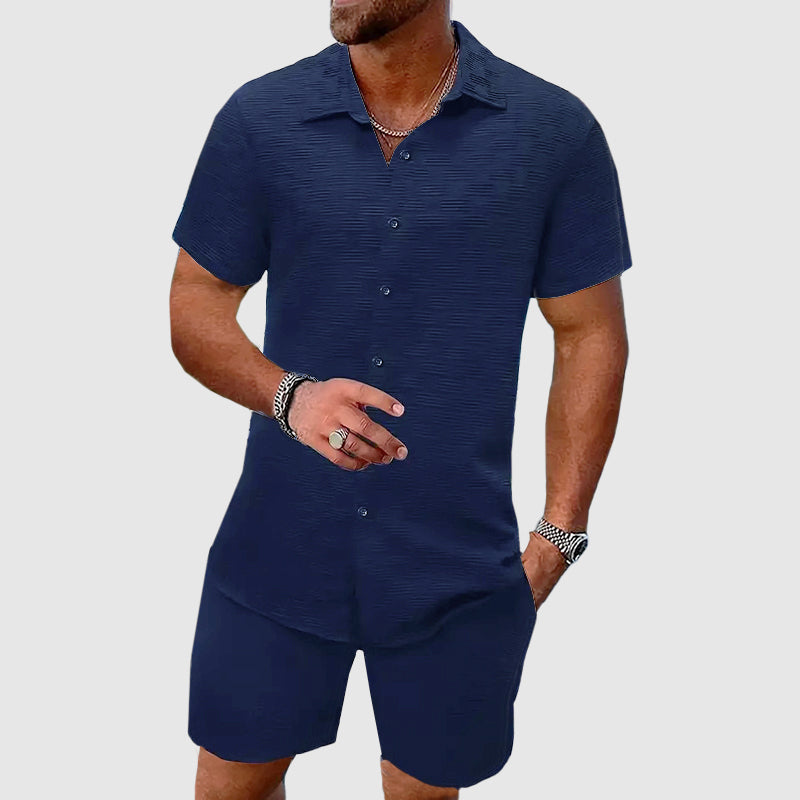 Logan - Men's Textured Matching Duo Set