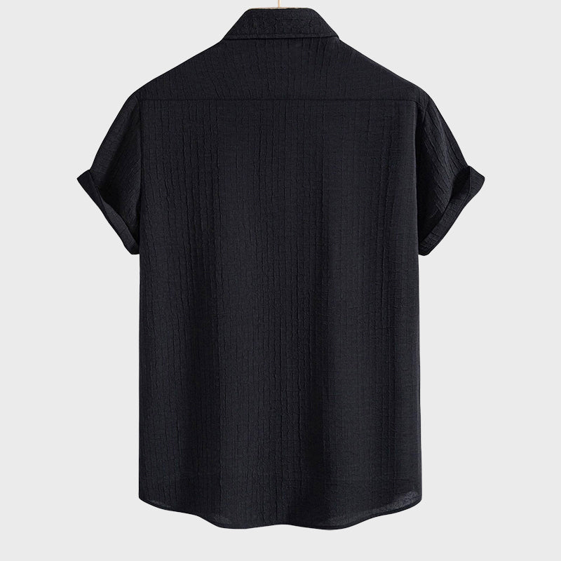 Logan - Men's Textured Short Sleeve Shirt And Shorts Set