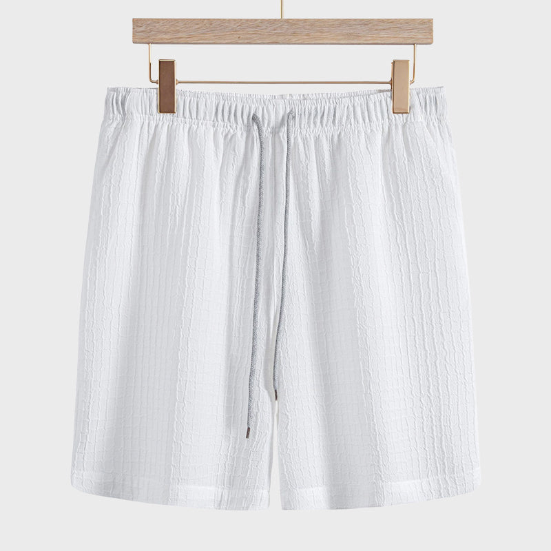 Logan - Men's Textured Short Sleeve Shirt And Shorts Set