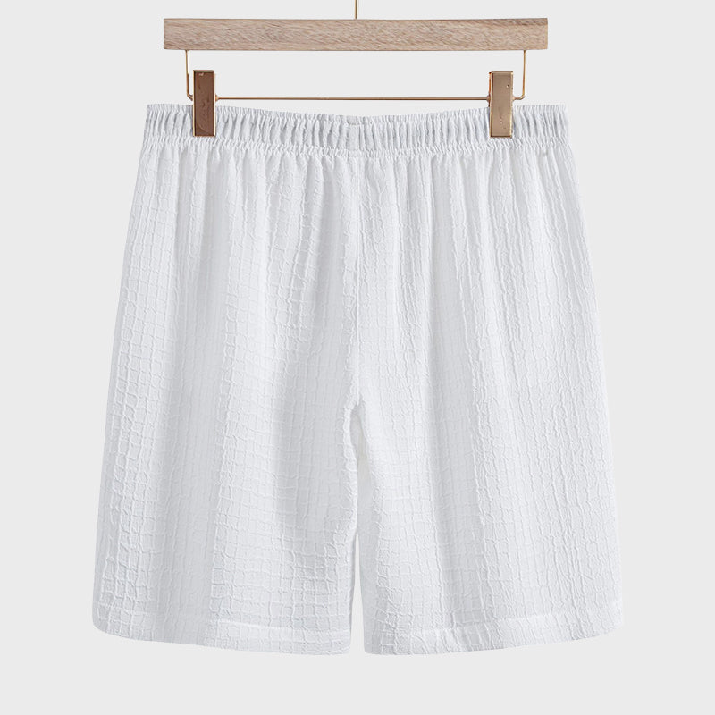 Logan - Men's Textured Short Sleeve Shirt And Shorts Set