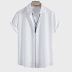 Logan - Men's Textured Short Sleeve Shirt And Shorts Set