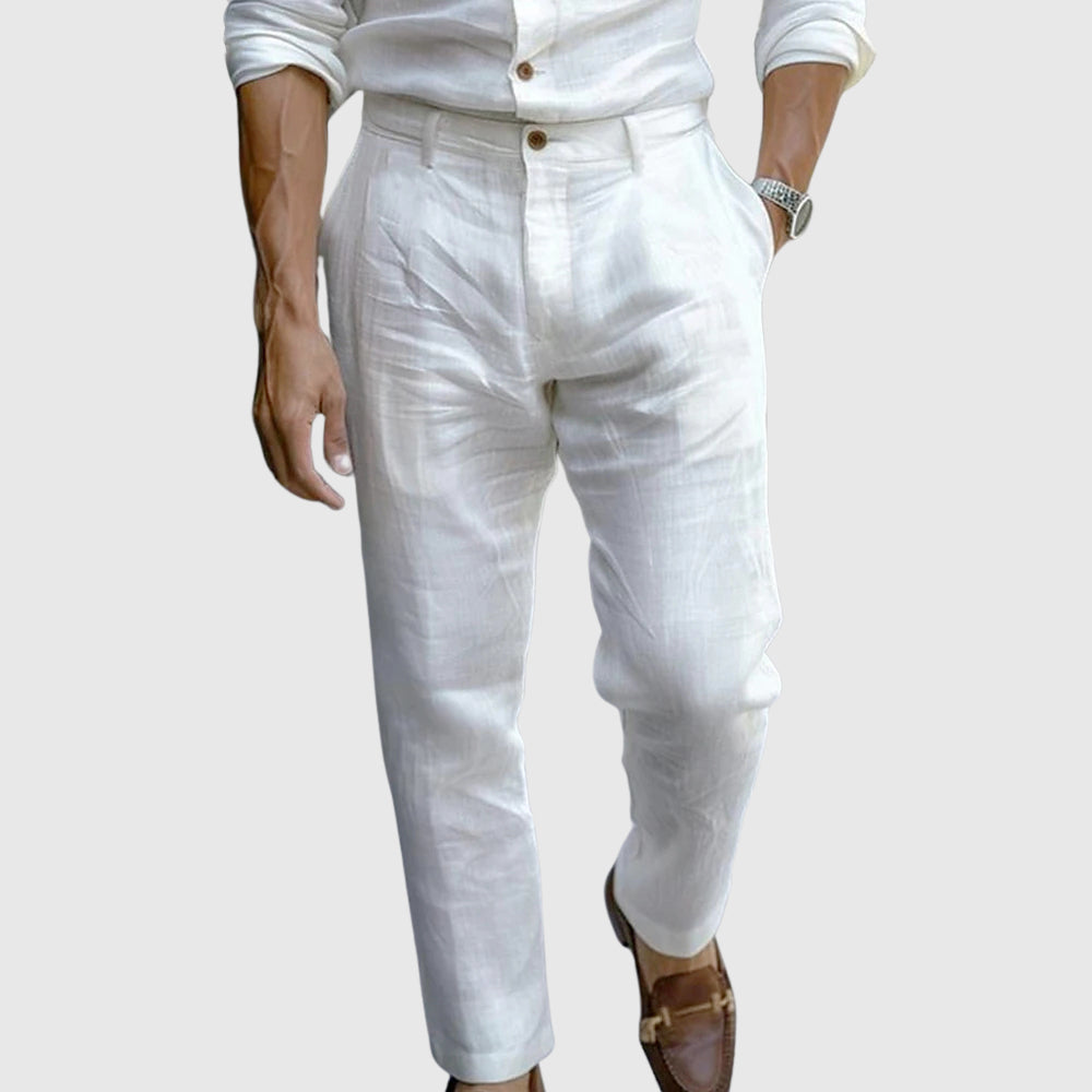 Luca - Men's Tailored Slim Fit Linen Pants