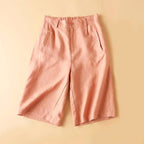 Lucia - Linen Knee-Length Shorts with Pockets