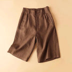 Lucia - Linen Knee-Length Shorts with Pockets