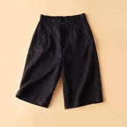 Lucia - Linen Knee-Length Shorts with Pockets
