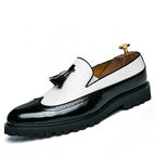 Luke - Croc Embossed Tassel Loafers with Chunky Sole