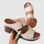 Luna - Women’s Quilted Strap Block Heel Sandals