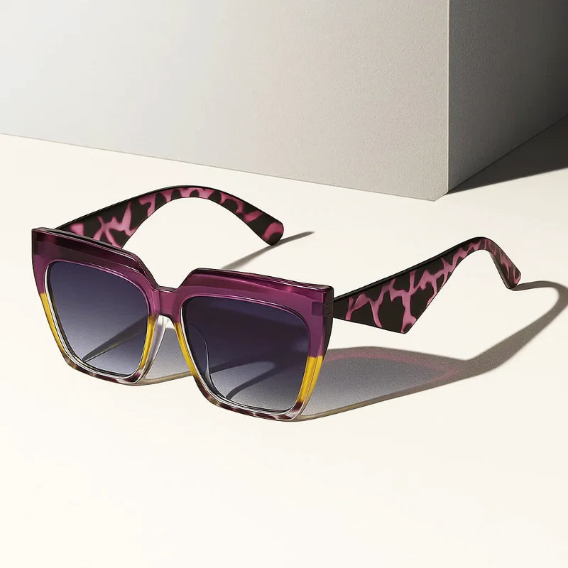 Lunaro - Bold Angular Panther Frame Sunglasses