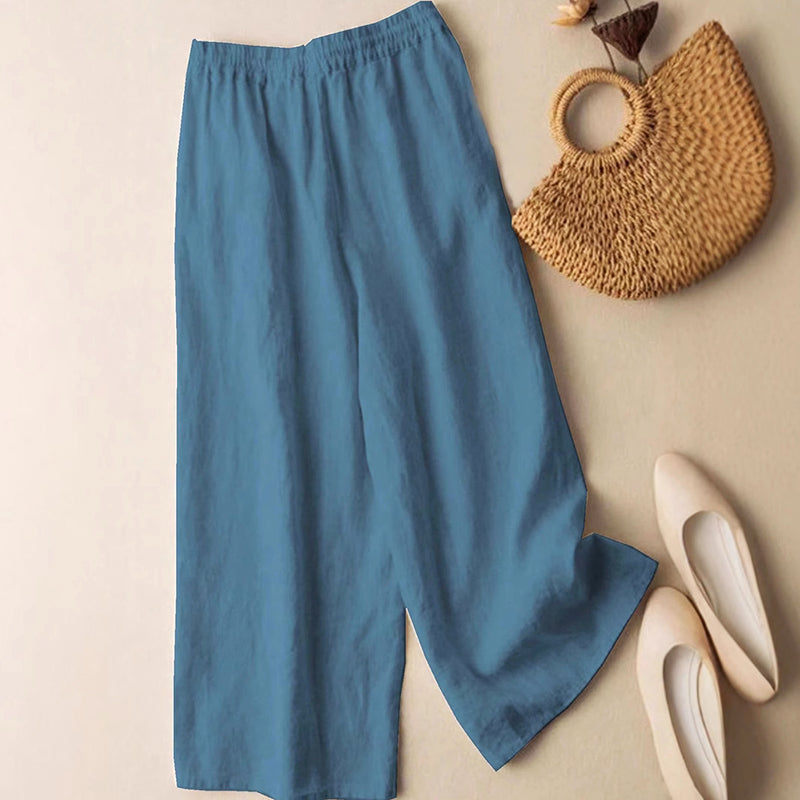 Lydia - Boho Embroidered Wide-Leg Drawstring Pants
