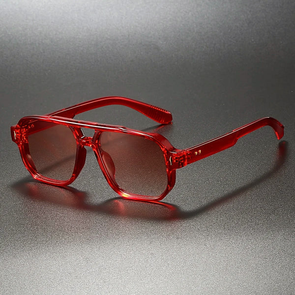 Lyricx - Geometric Frame Double Bridge Sunglasses
