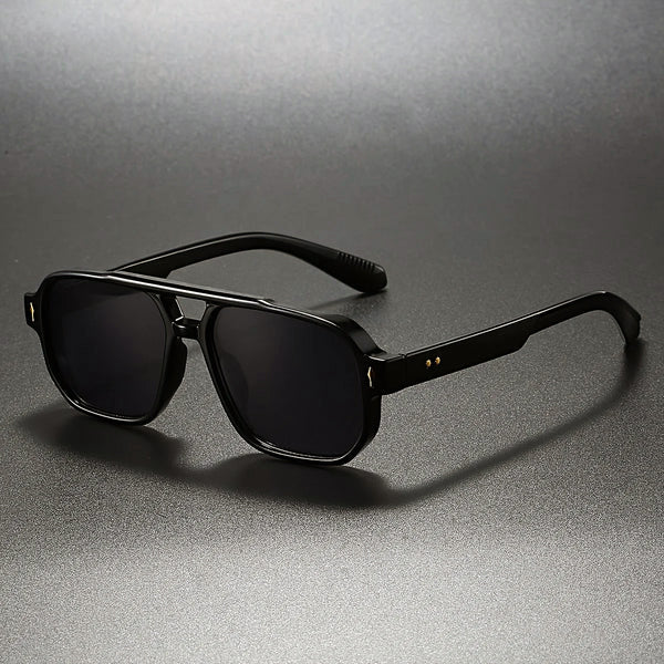 Lyricx - Geometric Frame Double Bridge Sunglasses